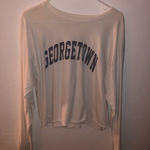 Brandy Melville White Georgetown Long Sleeve Shirt